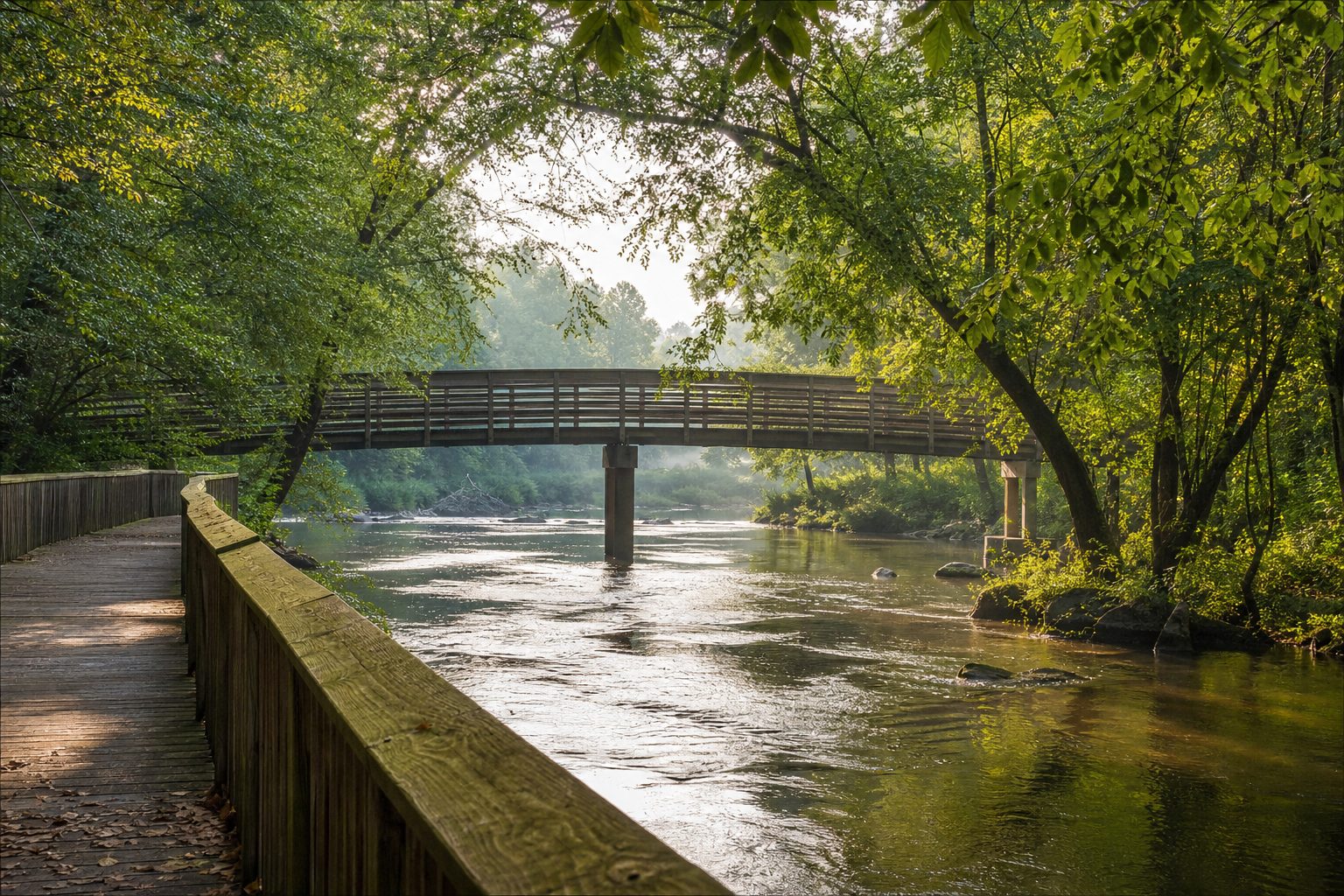 Concept image of the Chattahoochee riverwalk in Roswell, Georgia